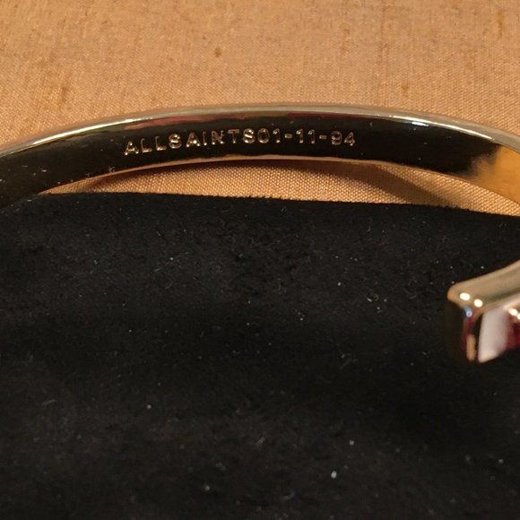 ALLSAINTS Enamel Studded Cuff Bracelet In White + Gold One Size Brand New NWT - Picture 11 of 12